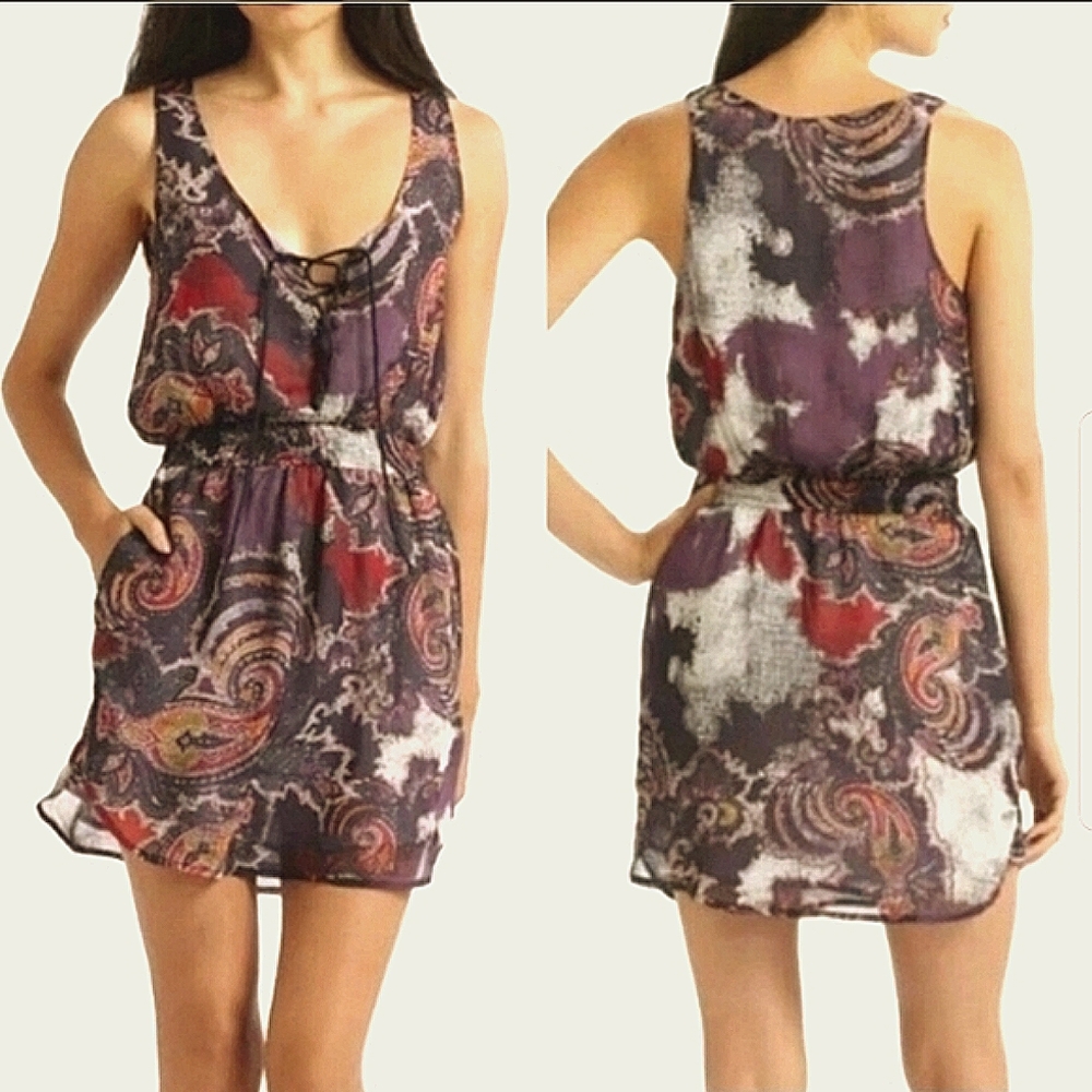 Free People Abstract Dress w Pockets
